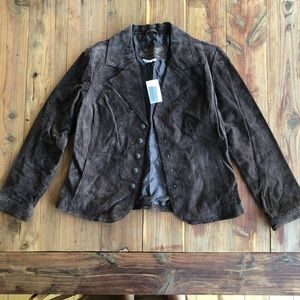 LAL Live a Little Brown Suede Jacket NWT
